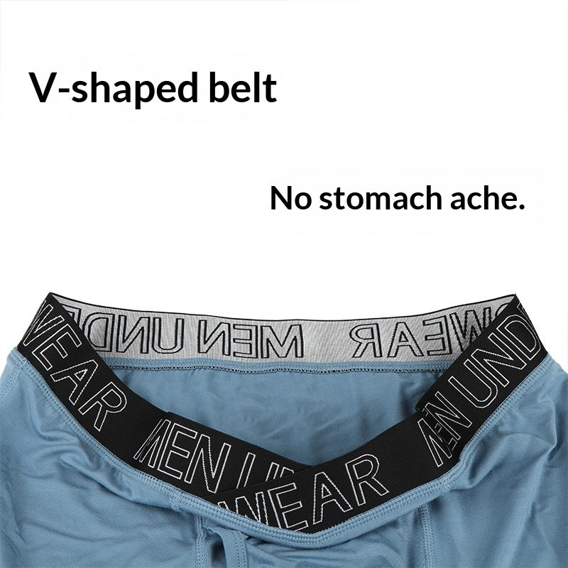 V-Shape Mens Breathable Boxer Briefs For Running And Fitness Extended Length