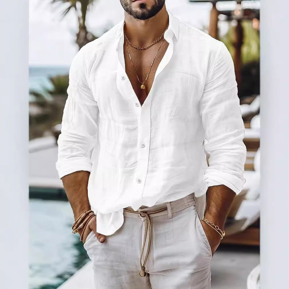 Men's Long-Sleeve Business-Casual Shirt