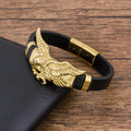 Retro Heavy-Duty Stainless Steel Leather Bracelet For Men
