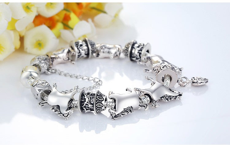 DIY Original Silver Bead Bracelet For Ladies