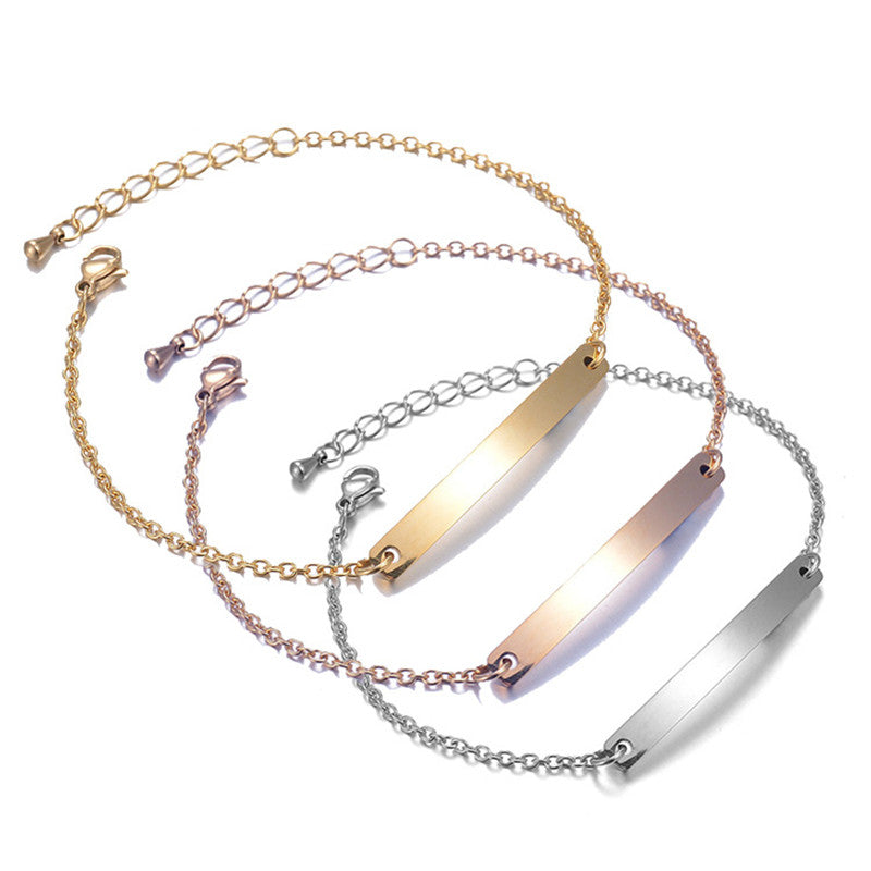 Ladies Bracelet Stainless Steel Bracelet With Lettering Curve