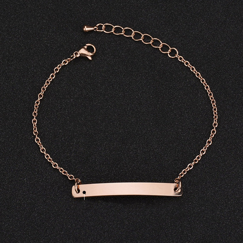 Ladies Bracelet Stainless Steel Bracelet With Lettering Curve