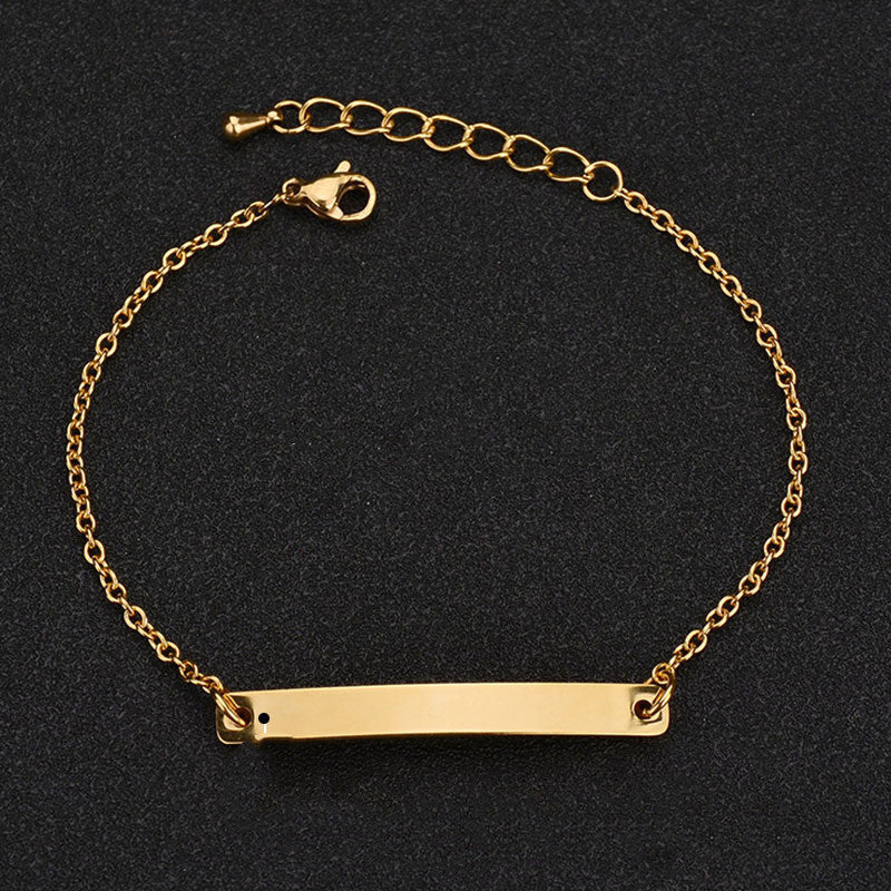 Ladies Bracelet Stainless Steel Bracelet With Lettering Curve
