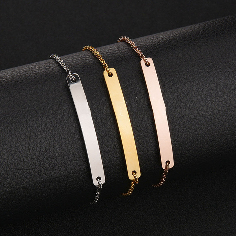 Ladies Bracelet Stainless Steel Bracelet With Lettering Curve