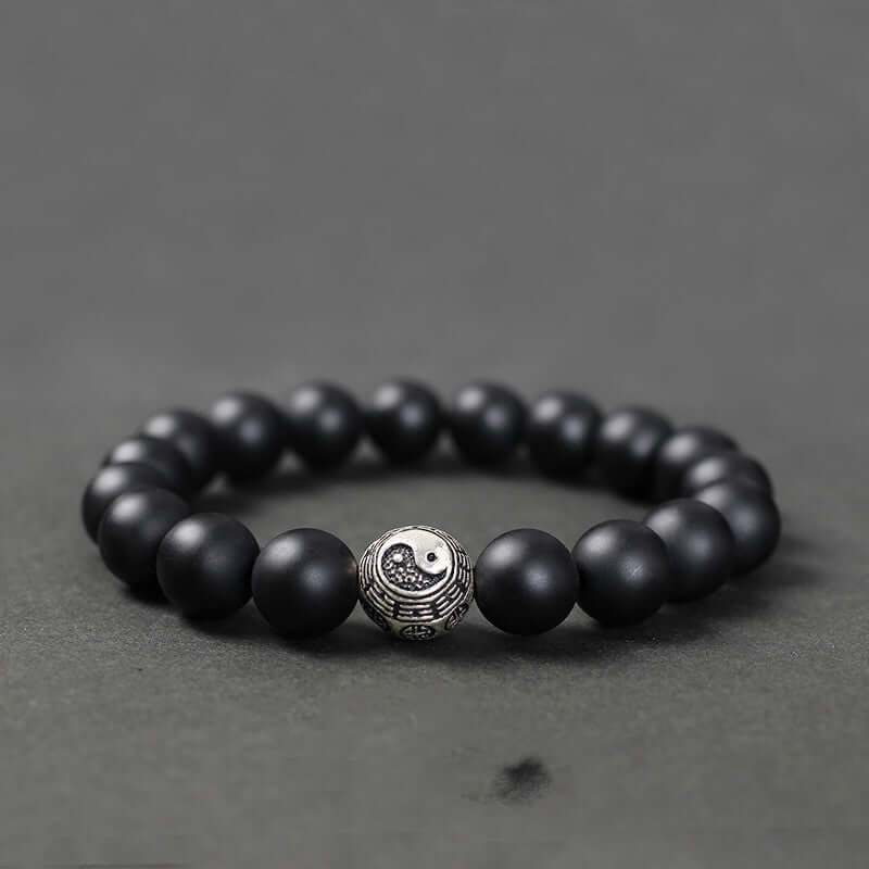 Black Agate Bracelet Transfer Beads For Men