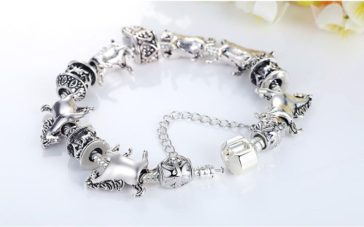 DIY Original Silver Bead Bracelet For Ladies