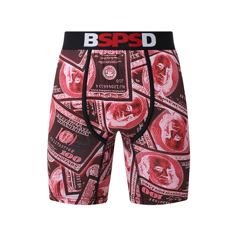 Digital Print Men's Boxer Briefs Casual Personality Shorts