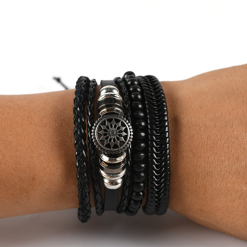 Multi-layer Bracelet Set Vintage-style Jewelry For Men