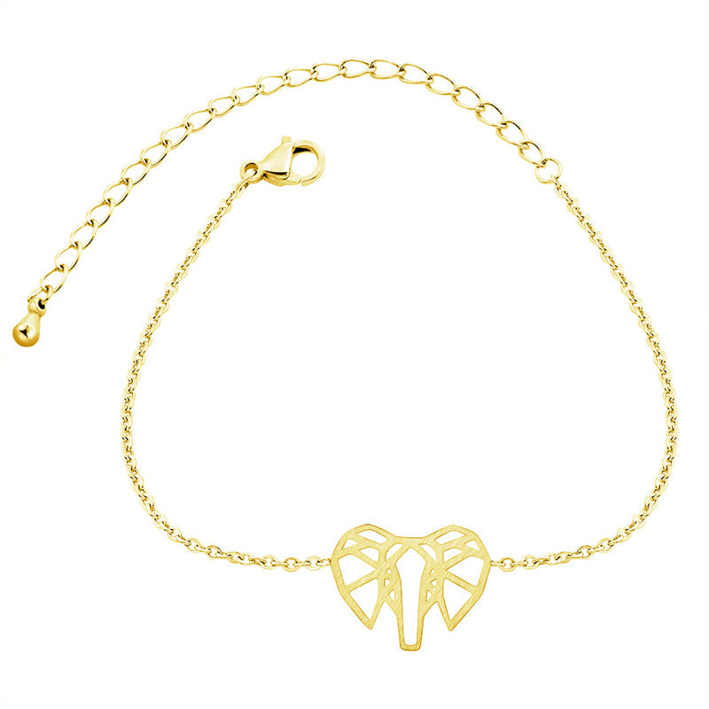 Ladies stainless steel elephant bracelet
