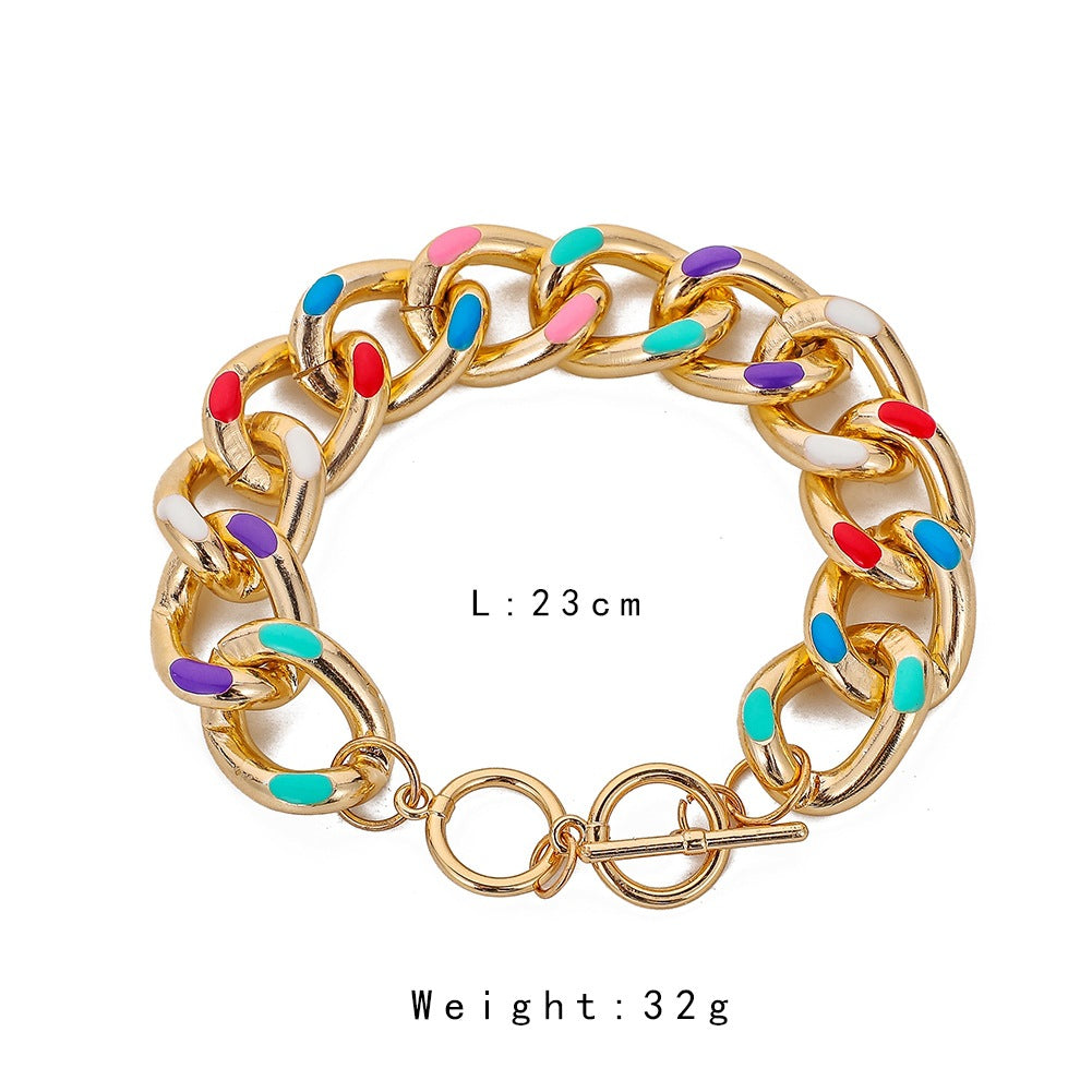 Rainbow Bracelet Aluminum Chain Ladies Bracelet