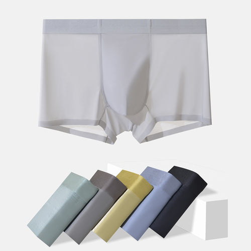 20D Nylon Seamless Quick-drying Boxer Briefs In Ice Silk Fabric