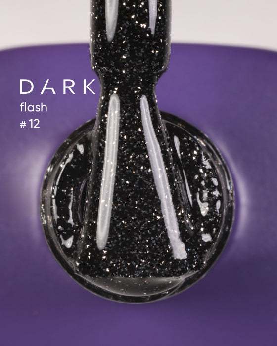 DARK Gel Polish Flash #12 10ml bottle with brush for durable, richly pigmented gel nail coating