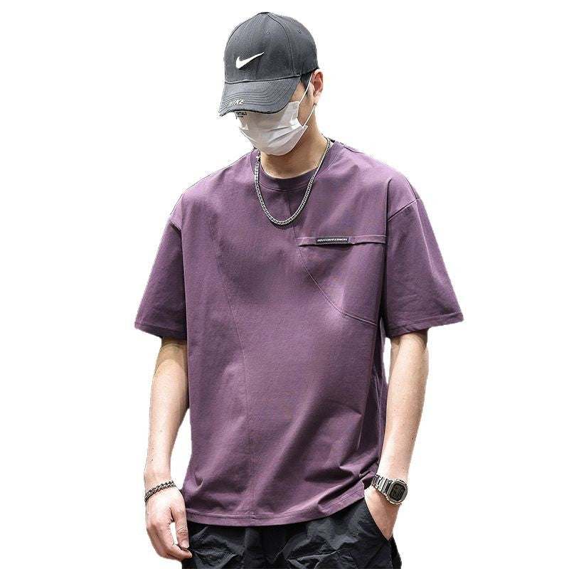 Summer Purple Short Sleeve T-shirt Men