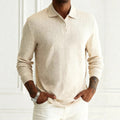 Men's Solid Color Lapel Button-front Long Sleeve Versatile Top
