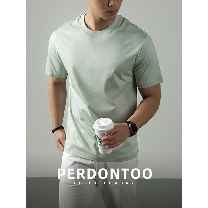 High-end 60S Ice Silk Cool-Feel Men's Short-Sleeve Shirt