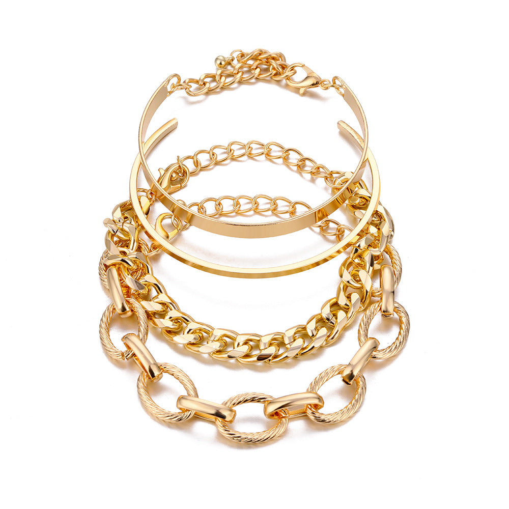 Ladies Vintage Twist Chain Combination Bracelet