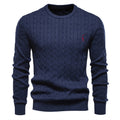 Embroidered Solid Color Knitted Sweater With Deer Pattern