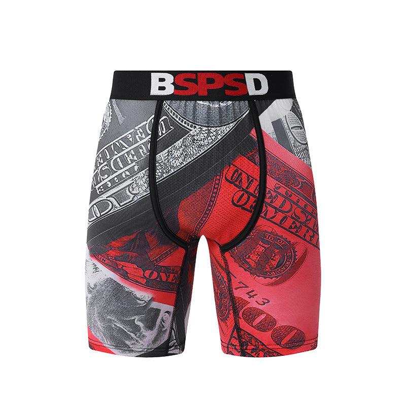 Digital Print Men's Boxer Briefs Casual Personality Shorts