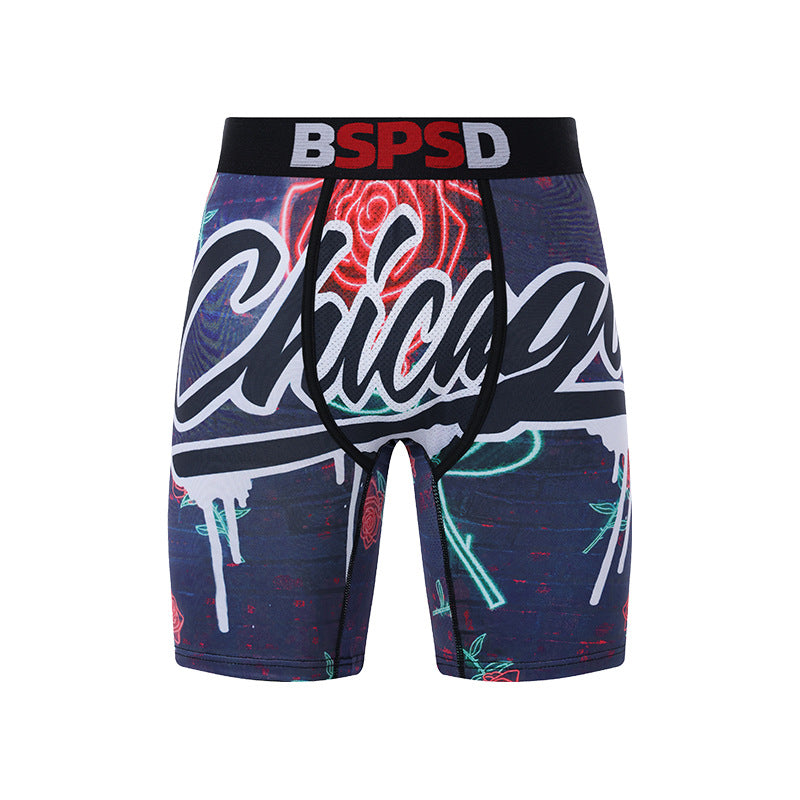 Digital Print Men's Boxer Briefs Casual Personality Shorts