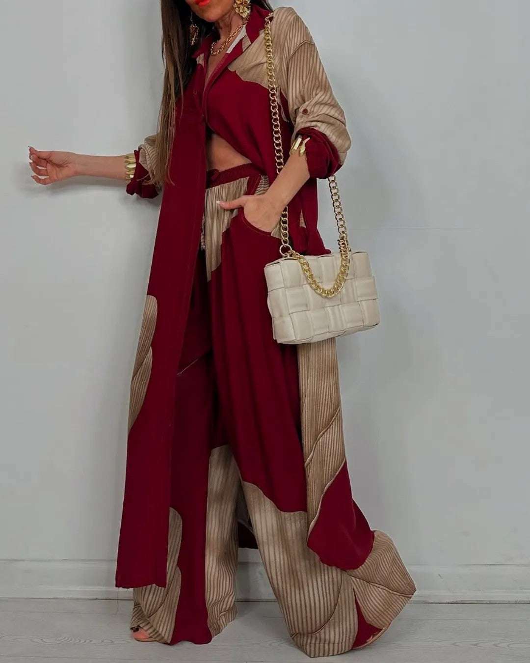Women's Clothing Fashion Colorblock Loose Shirt