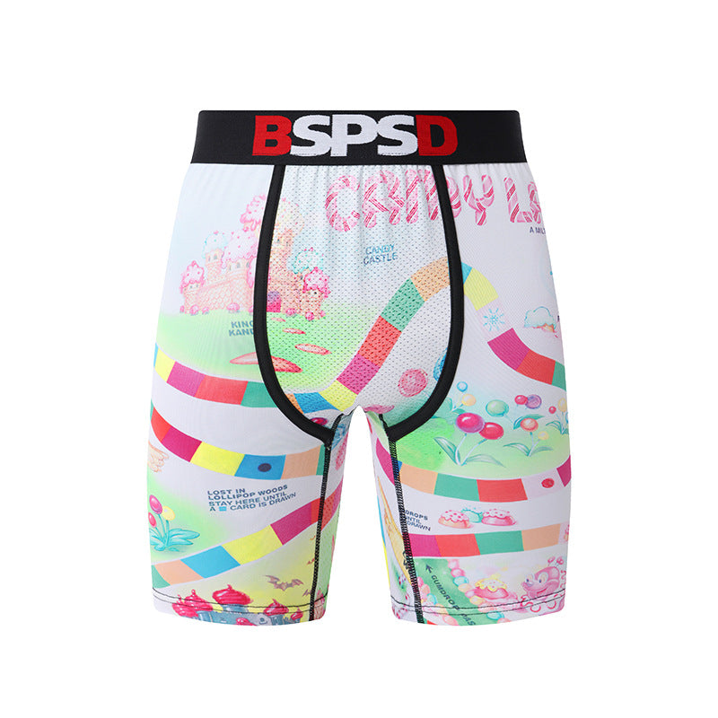 Digital Print Men's Boxer Briefs Casual Personality Shorts