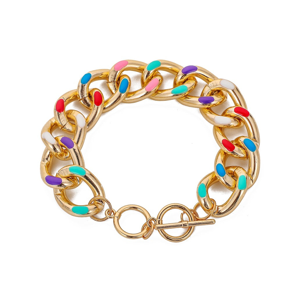 Rainbow Bracelet Aluminum Chain Ladies Bracelet