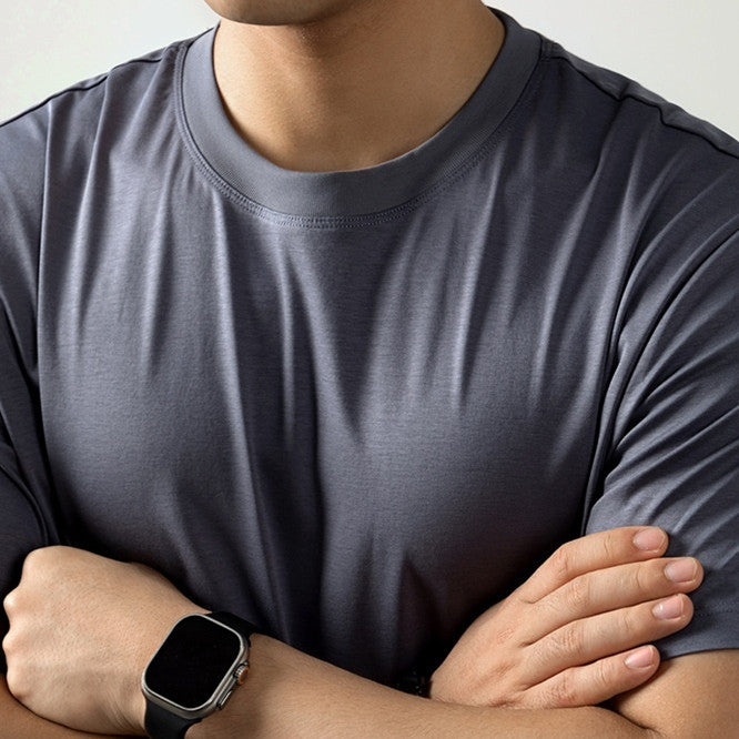 High-end 60S Ice Silk Cool-Feel Men's Short-Sleeve Shirt