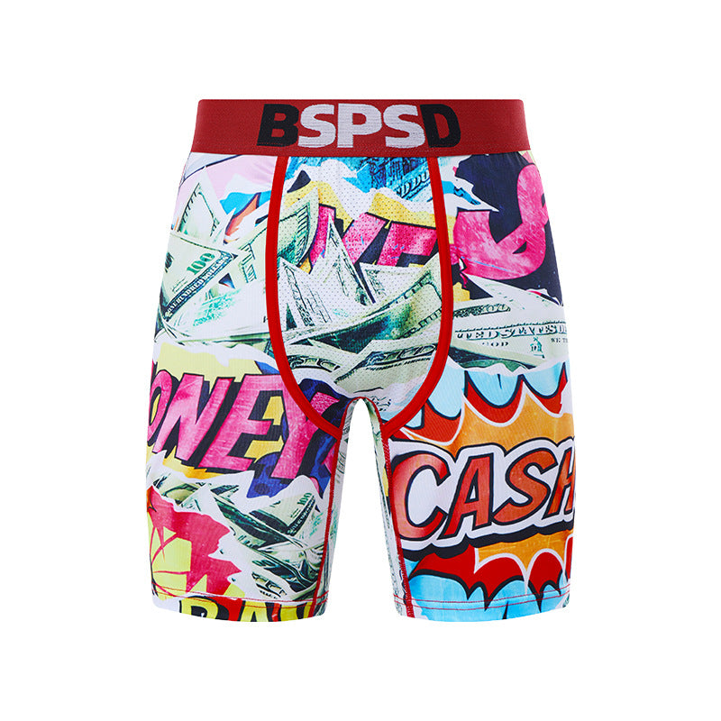 Digital Print Men's Boxer Briefs Casual Personality Shorts