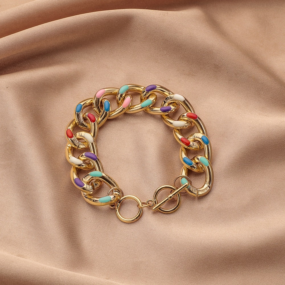 Rainbow Bracelet Aluminum Chain Ladies Bracelet