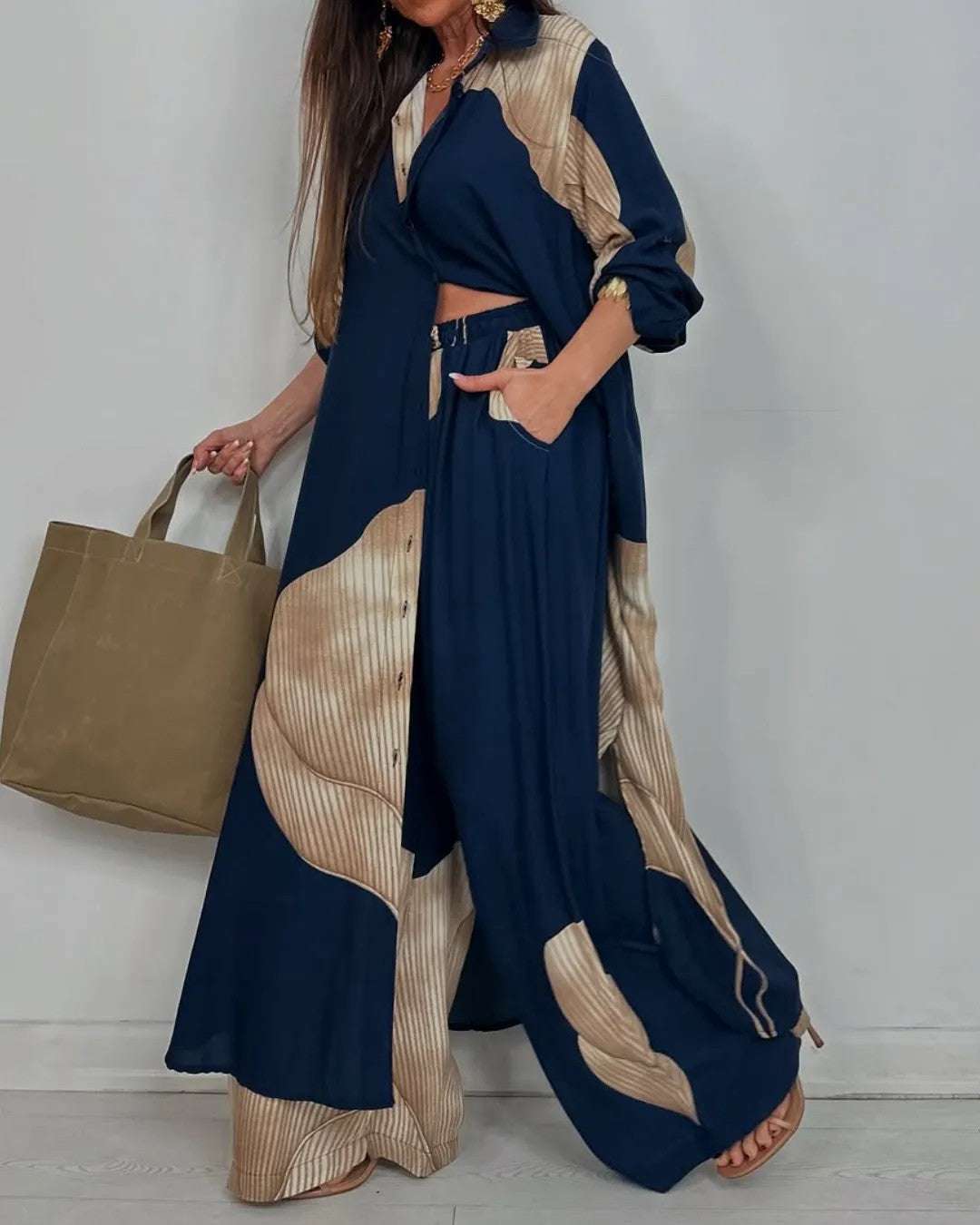 Women's Clothing Fashion Colorblock Loose Shirt
