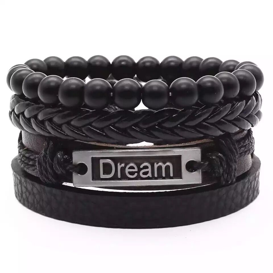 Multi-layer Bracelet Set Vintage-style Jewelry For Men