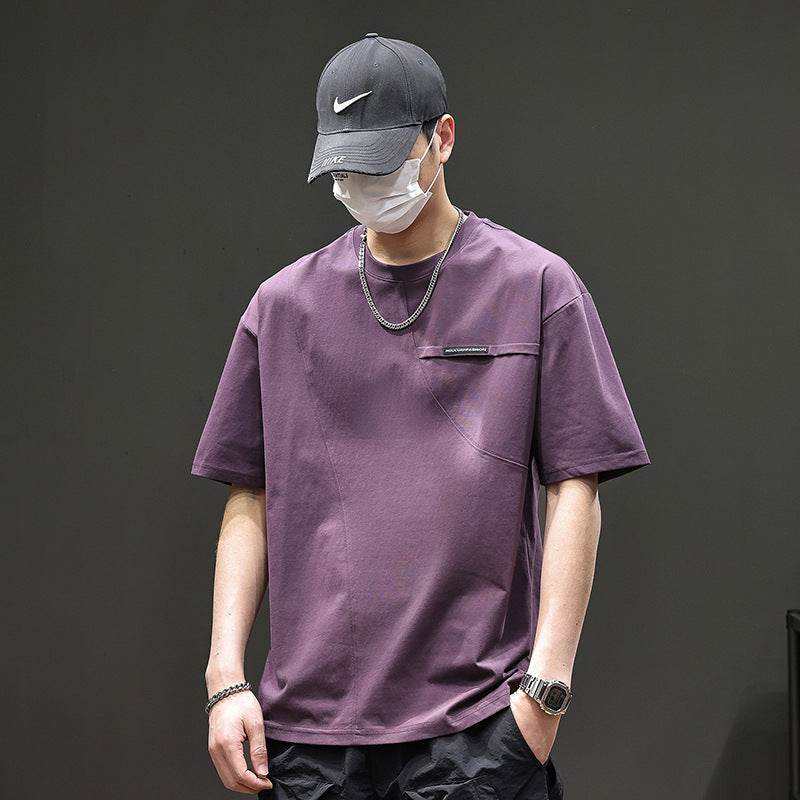 Summer Purple Short Sleeve T-shirt Men