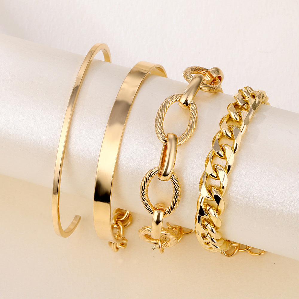 Ladies Vintage Twist Chain Combination Bracelet