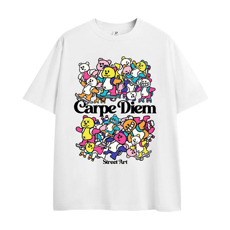 INF Men's Clothing Skateboard Bear Street Printing T-shirt