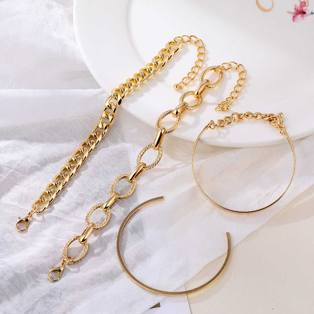 Ladies Vintage Twist Chain Combination Bracelet