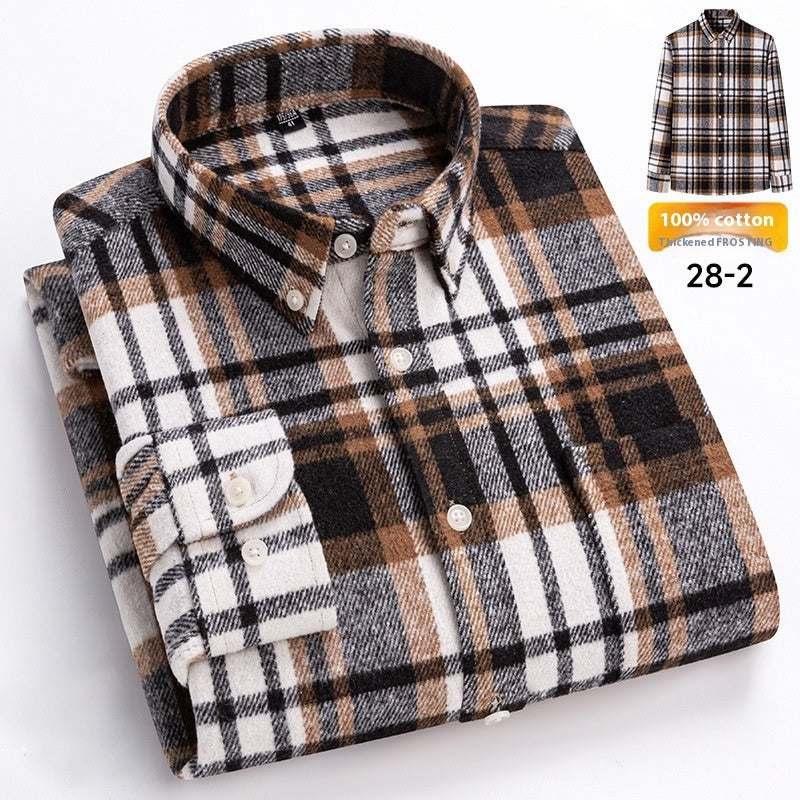 Retro Plaid Long Sleeve Casual Men's Clothing Shirt