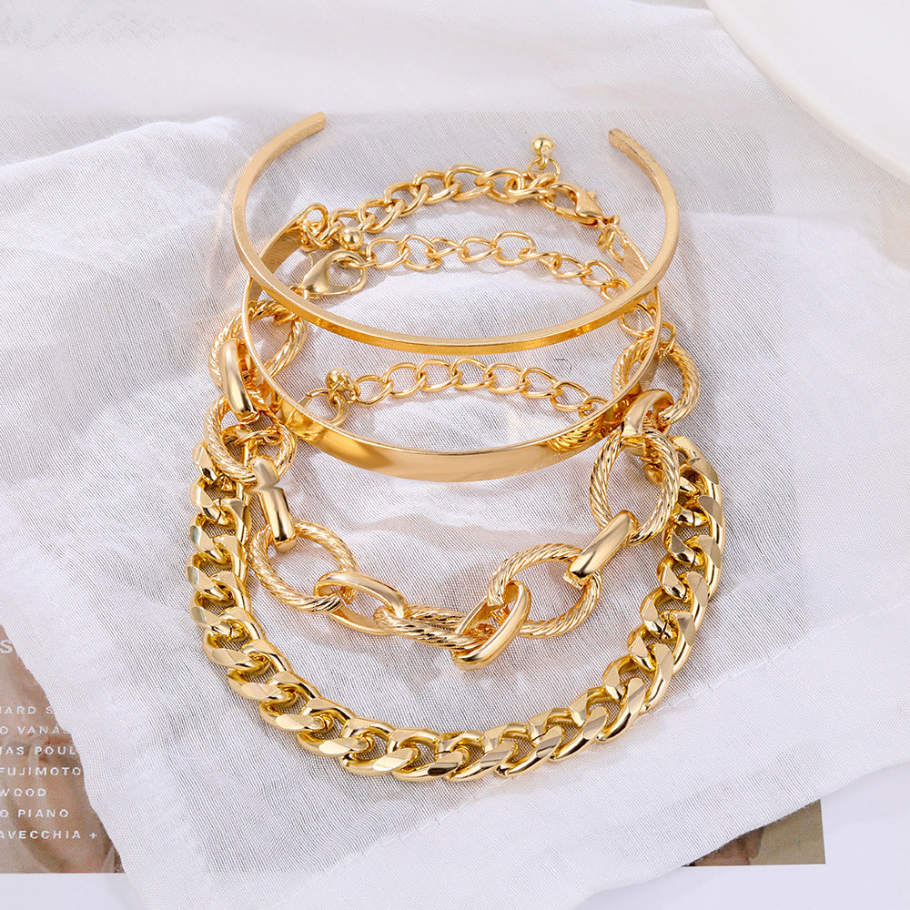 Ladies Vintage Twist Chain Combination Bracelet