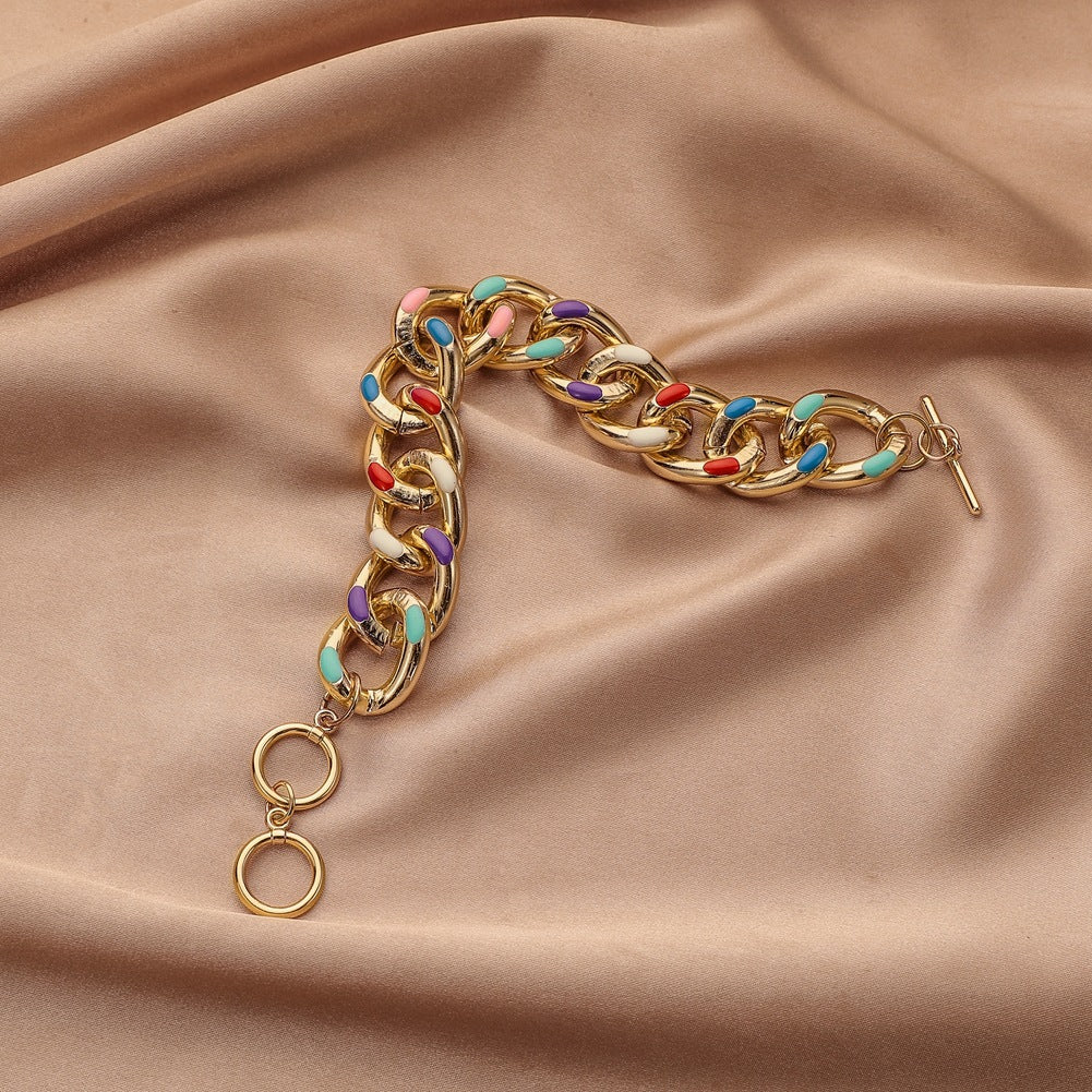 Rainbow Bracelet Aluminum Chain Ladies Bracelet