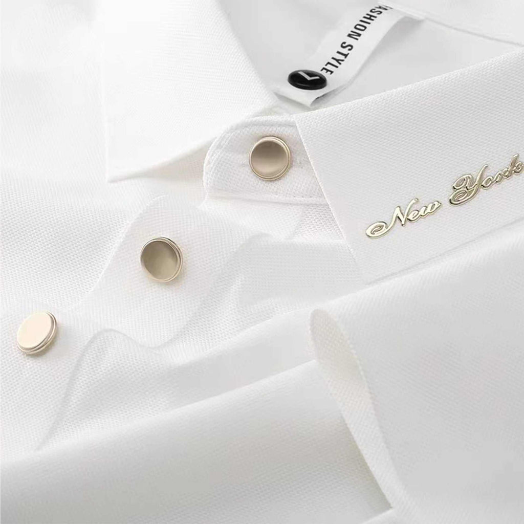 Summer Seamless Adhesive Ice Silk Polo Shirt Men