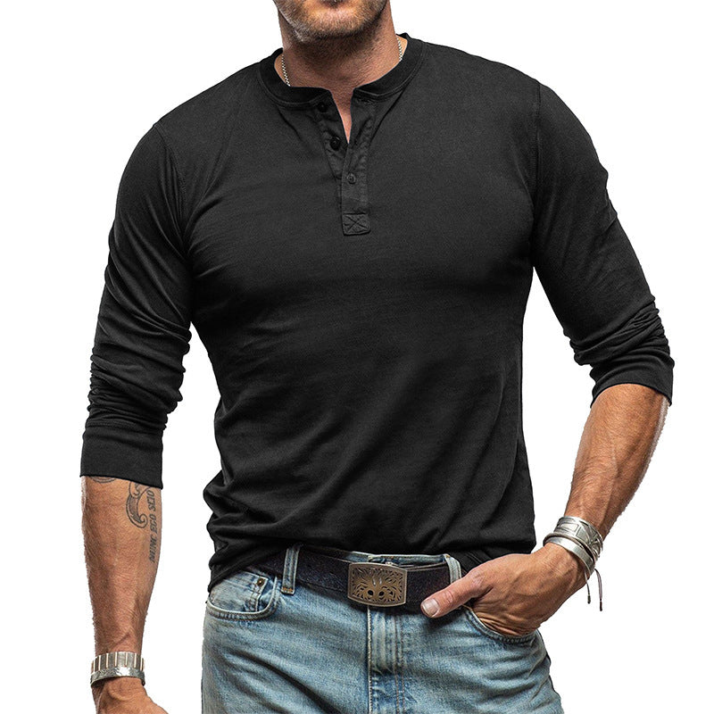 Men's Fashionable Pure Cotton Crewneck Long-Sleeve