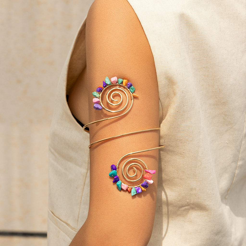 Gravel Ring Beaded Opening Bracelet