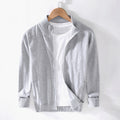 Men's Stand-Up Collar Slim-Fit Zipper Casual Solid-Color Top