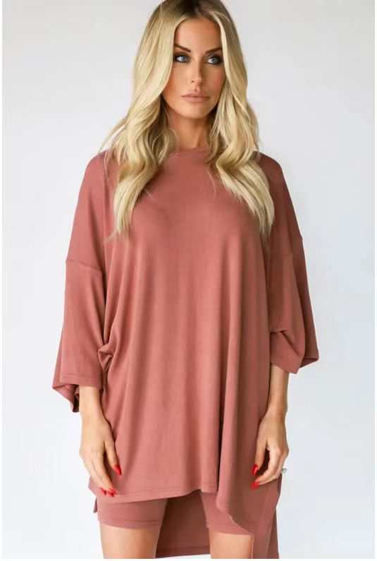 Women's Clothing Fashion Solid Color Loose T-shirt Tight Shorts Women