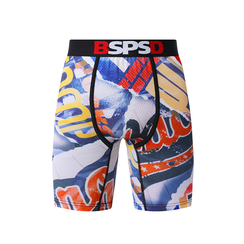 Digital Print Men's Boxer Briefs Casual Personality Shorts
