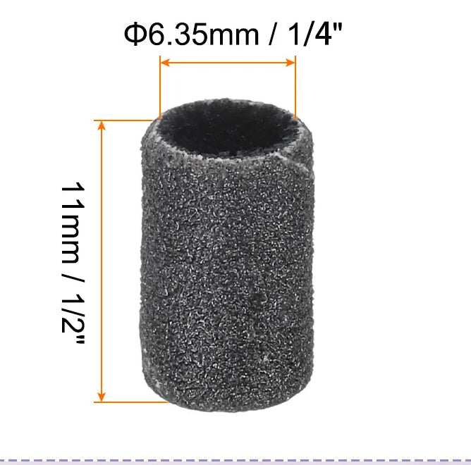 Nail Sanding Ring Bands 80/120/180 Grit Electric Manicure Drill Grinding Heads UV Gel Polish Removal Pedicure Abrasive Tools